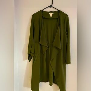 Long dressy green cardigan, only worn once.